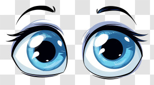 Cute Eyes - Blue Cartoon Eyes Illustration Transparent PNG
