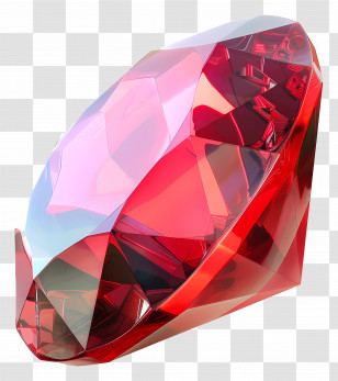 Red Gemstone - Detailed Red Ruby Gemstone Illustration Transparent PNG