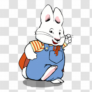 Max Ruby - White Rabbit In Overalls Transparent PNG