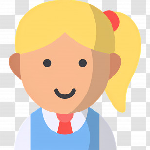 Baby Girl - Smiling Cartoon Blonde Girl Character Illustration Transparent PNG