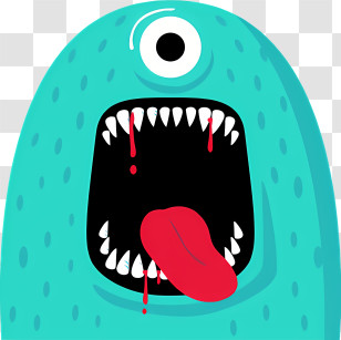 Icon - Cartoon One-Eyed Monster Illustration Transparent PNG