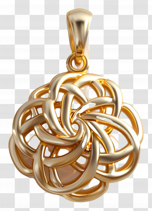 Gold Pendant - Intricate Gold Pendant Transparent PNG