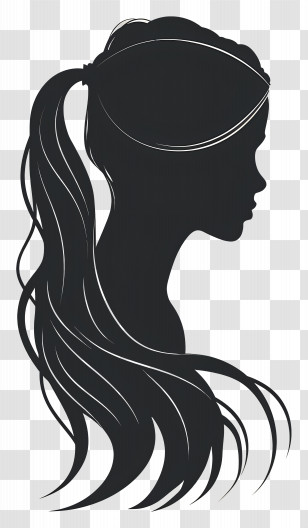Girl Logo - Silhouette Of Woman With Ponytail Transparent PNG