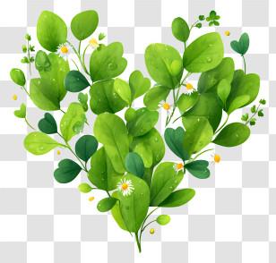 Vegan Green Heart - Heart-shaped Green Leaves Transparent PNG
