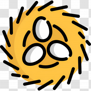 Nest - Yellow Nest With Eggs Transparent PNG