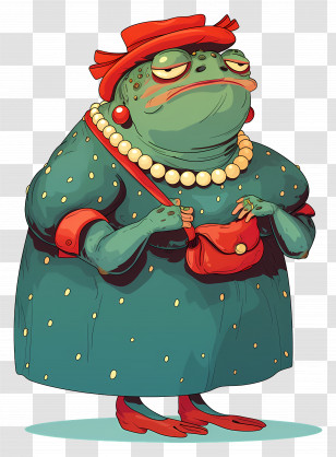 Cartoon Toad - Frog In Elegant Dress Transparent PNG