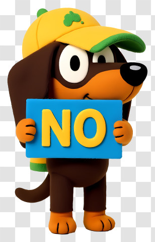 Dog Holding No Sign - Dog Holding NO Sign Transparent PNG