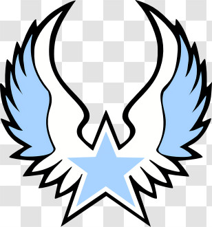 Eagles Logo - Blue Star With Wings Symbol Transparent PNG