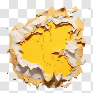 Torn Paper - Yellow Burst Through Ripped Paper Transparent PNG