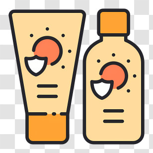 Sunscreen - Sunscreen Bottles With Sun Icon Transparent PNG