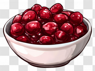 Cranberry Relish - Bowl Of Fresh Red Cranberries Transparent PNG