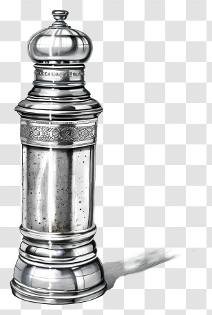 Pepper Shaker - Metallic Salt Shaker Transparent PNG