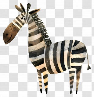 Zebra - Adorable Cartoon Zebra Illustration Transparent PNG