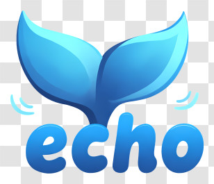 Echo Logo - Blue Whale Tail Echo Logo Transparent PNG