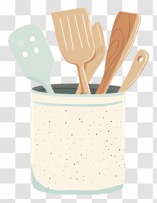 Kitchen Utensil Holder - Kitchen Utensils In Container Transparent PNG