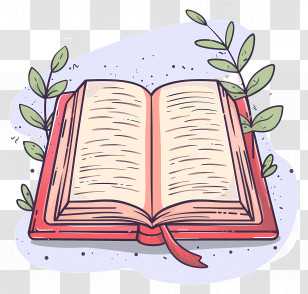 Book - Open Storybook With Nature-Inspired Design Transparent PNG