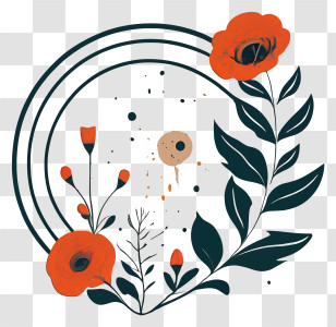 Flower Wreath - Artistic Floral Design Transparent PNG