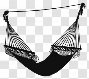 Hammock Silhouette - Relaxing Hammock Silhouette Design Transparent PNG