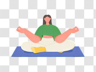 Yoga - Person Meditating On Yoga Mat Transparent PNG