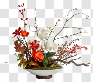 Ikebana Flower Arrangement - Beautiful Flower Arrangement In A Bowl Transparent PNG