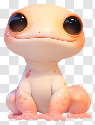Cute Gecko - Adorable Pink Salamander Mascot Transparent PNG
