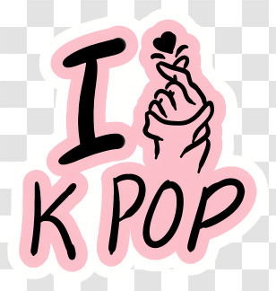 Kpop - I Love K-Pop Hand Gesture Transparent PNG