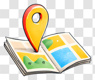 Map With Marked Location - Map With Location Pin For Navigation Transparent PNG