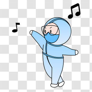 Medical Protective Suit - Cartoon Dancing Person With Music Notes Transparent PNG