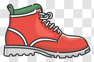 Red Boot - Red Hiking Boot With Lace-Up Design Transparent PNG