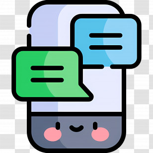 Phone Messaging - Smartphone With Chat Bubbles Transparent PNG
