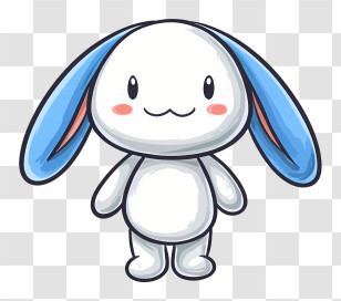 Doodle Cinnamoroll - Cute Bunny With Blue Ears Transparent PNG