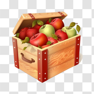 Ripe Apples
 - Wooden Crate Filled With Red And Green Apples Transparent PNG