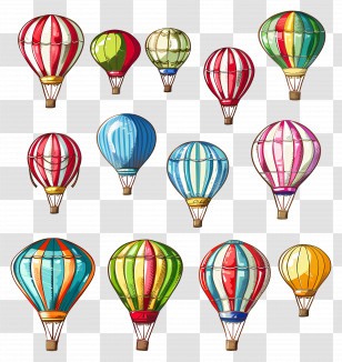 Balloons - Colorful Hot Air Balloons Illustration Transparent PNG