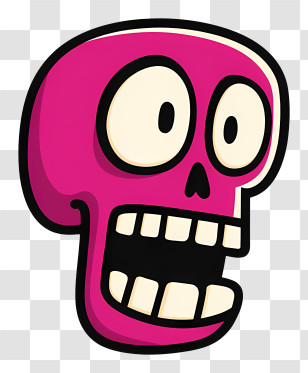Cartoon Skull - Pink Skull Cartoon Illustration Transparent PNG