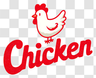 Chicken Logo - Retro Red Chicken Logo Transparent PNG