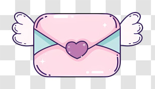 Mail - Winged Envelope With Heart Transparent PNG
