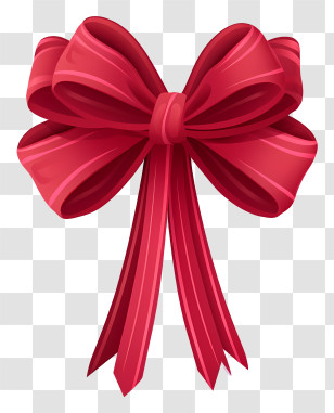 Red Bow - Elegant Red Ribbon Bow Illustration Transparent PNG