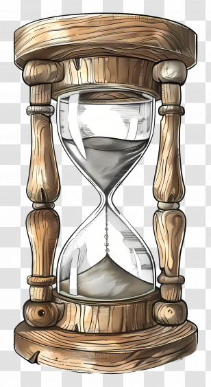 Sand Timer - Wooden Sand Timer Hourglass Transparent PNG