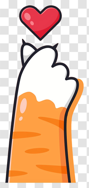 Cat - Cat Paw With Heart Illustration Transparent PNG