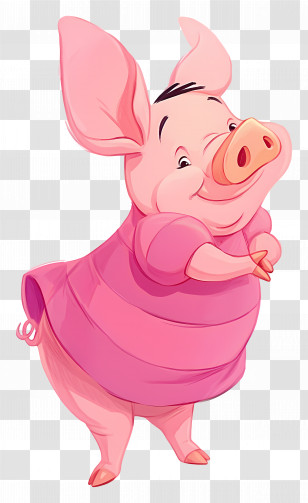 Piglet - Adorable Cartoon Pig Character Transparent PNG