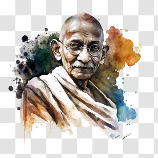 Mahatma Gandhi Jayanti
 - Watercolor Portrait Of An Elderly Man Transparent PNG