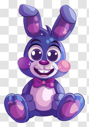 Fnaf Bonnie - Cute Purple Bunny Cartoon Illustration Transparent PNG