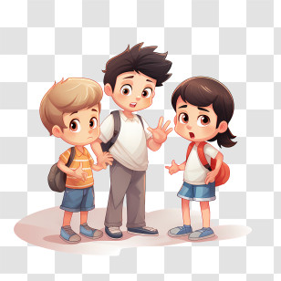 Stop Bullying Day - Cartoon Children With Backpacks Transparent PNG