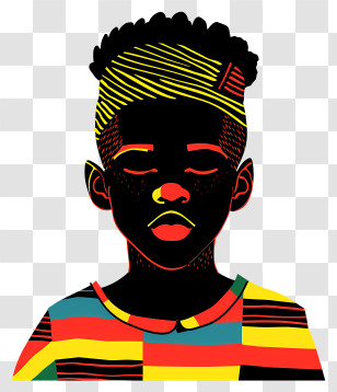 African Boy - Colored Silhouette Of Child Illustration Transparent PNG
