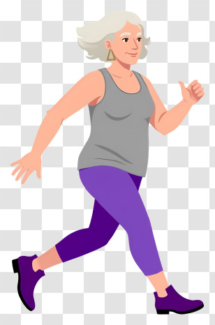 Older Woman Walking - Elderly Woman In Sportswear Transparent PNG