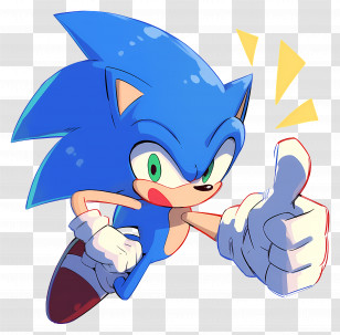 Sonic The Hedgehog - Dynamic Blue Hedgehog Character In Action Transparent PNG