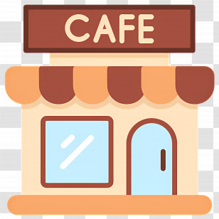 Cafe - Cartoon Cafe Building Illustration Transparent PNG