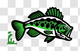 Icon - Green Fish In Water Transparent PNG