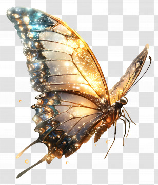 Dreamy Butterfly - Sparkling Fantasy Butterfly Transparent PNG