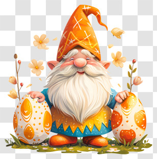Easter Day Gnome - Happy Gnome With Easter Eggs Transparent PNG